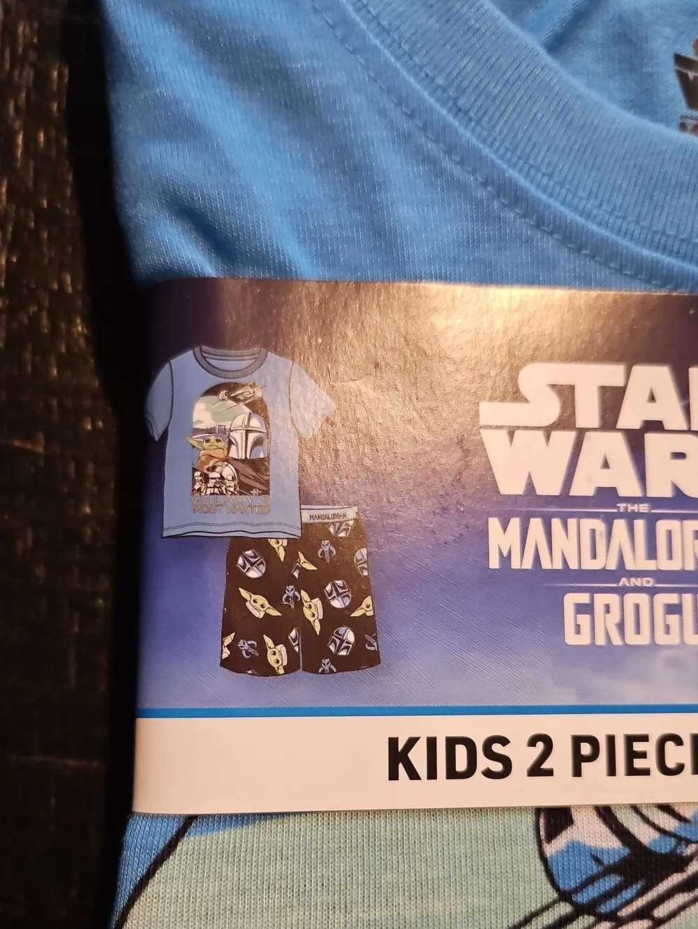 Star Wars Blue Mandalorian & Grogu Kids 2-Piece Pajama Set